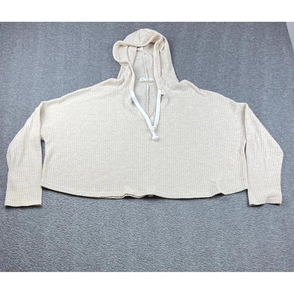 American Threads Medium/Large Women's Beige Cropped‎ Hoodie